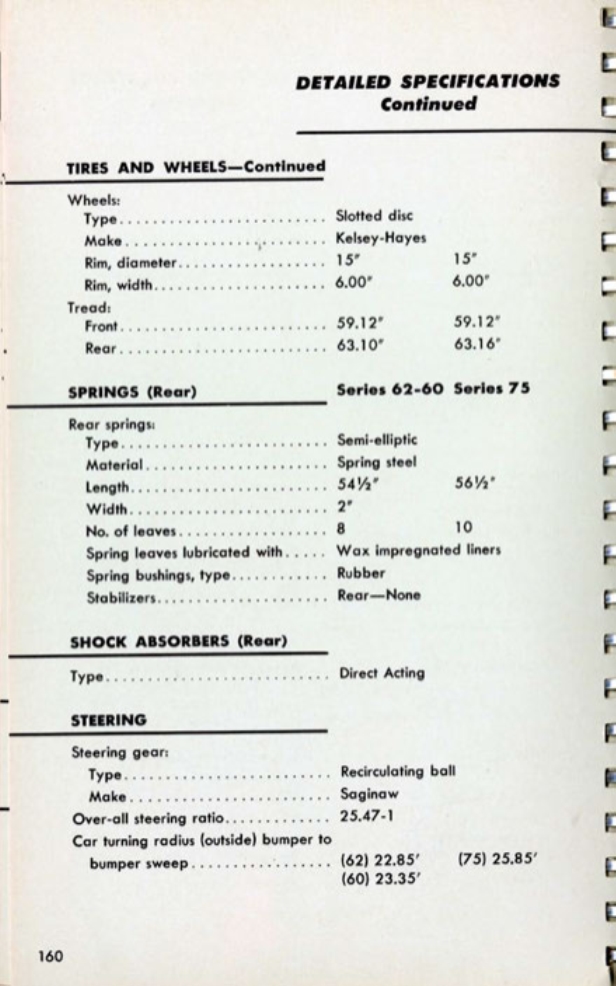 1953 Cadillac Salesmans Data Book Page 149